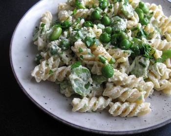 Fresh, Prepare Recipe Creamy Pasta With Broad Beans Peas  Edamame Delicious Simple