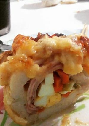 Una foto de Pechuga de pollo rellena