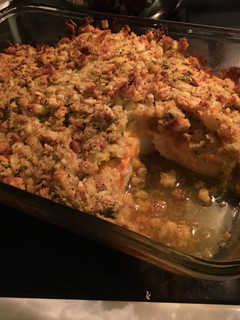 A picture of Easy chicken stuffing bake.