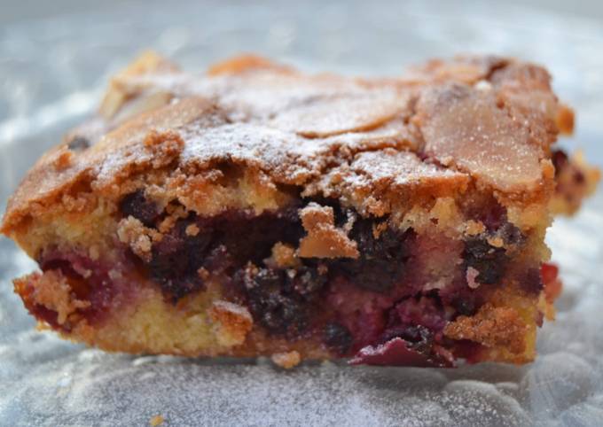 Recette Délicieux Gâteau aux framboises et aux amandes