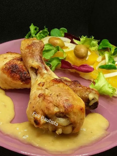 Una foto de Jamoncitos de pollo a la naranja