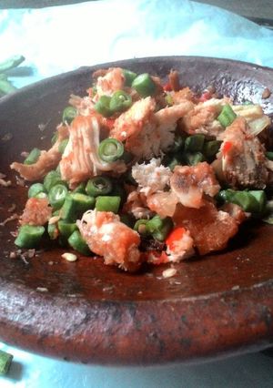 Foto resep Pencok ayam kacang panjang #postingrame2_recooksambel