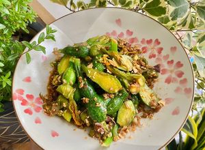 Hình của món Bí nụ xào tỏi.