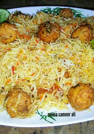 A picture of Kofta biryani(mooti biryani).