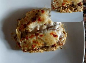 Una foto de Moussaka vegetariana a mi manera...🫐🍅🧅🫑