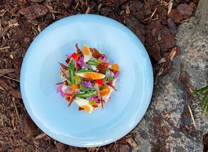 Foto de Salada de batata com legumes da época, ovo e molho de iogurte grego e Camembert
