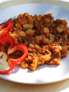 Paprikás krumpli darálthússal recept fotója