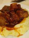 Costillitas de cerdo a la barbacoa + puré de papa
