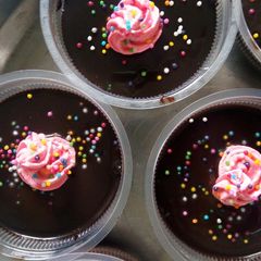 Chocolate strawberry blancmange A picture of Chocolate strawberry blancmange.