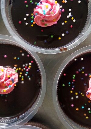 A picture of Chocolate strawberry blancmange.