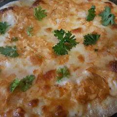 A picture of Buffalo Chicken Dip Pizza.