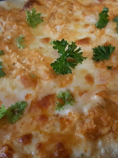 A picture of Buffalo Chicken Dip Pizza.