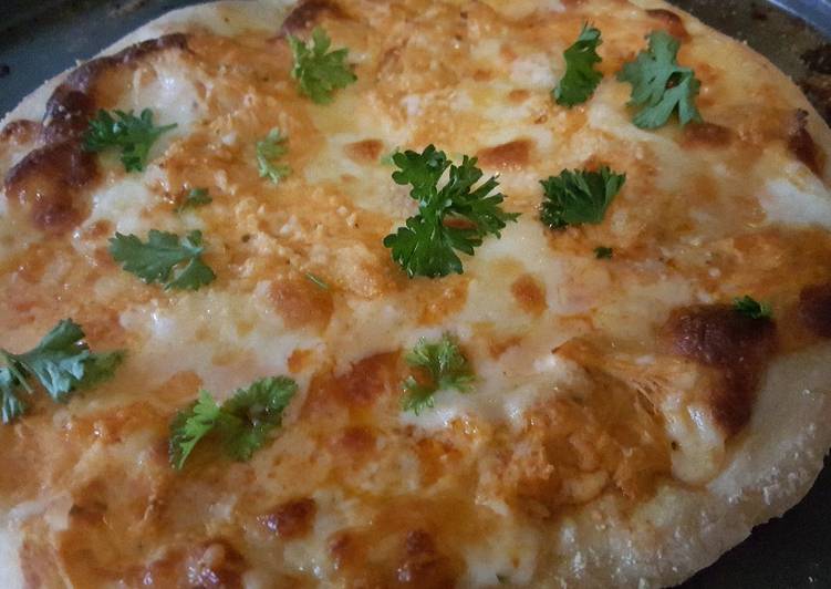 Steps to Prepare Quick Buffalo Chicken Dip Pizza