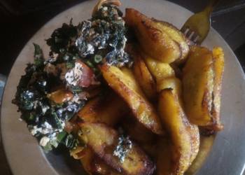 Easiest Way to Prepare Yummy Fried plaintain with eggs and veggies