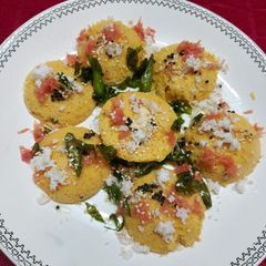 A picture of Instant Carrot Idli Dhokla in Microwave.