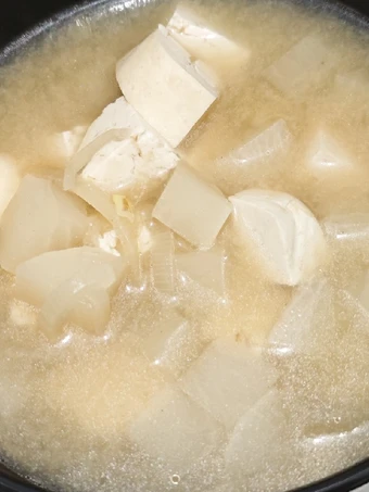 Recipe Miso soup with tofu, daikon, onion which Delicious