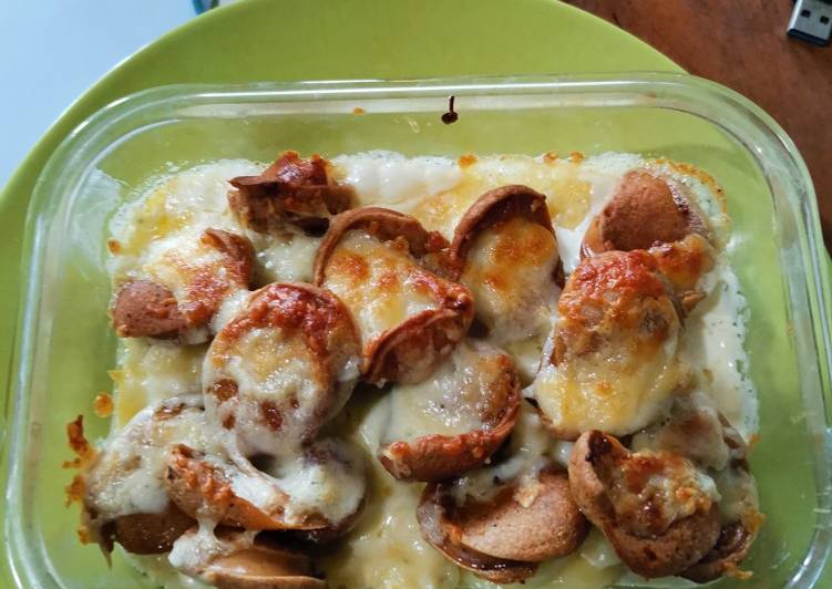 Resep: Mac n cheese moza panggang yang Nikmat