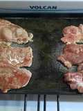 Bifes de res y bondiola de cerdo a la chapa
