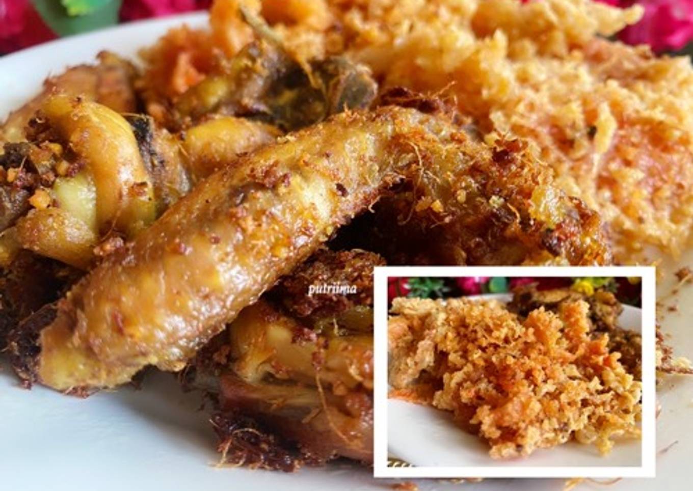 Ayam goreng lengkuas dan kremes