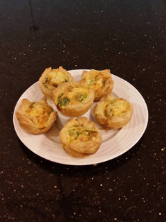 A picture of Individual Ham and Cheese Puff Pastry Quiche.