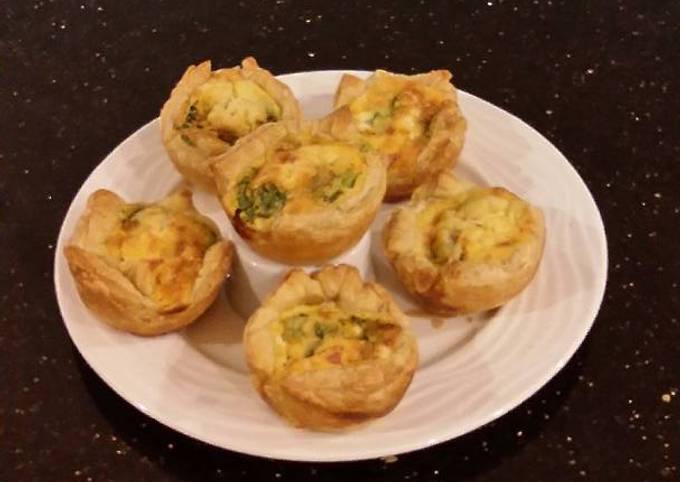 Individual Ham and Cheese Puff Pastry Quiche