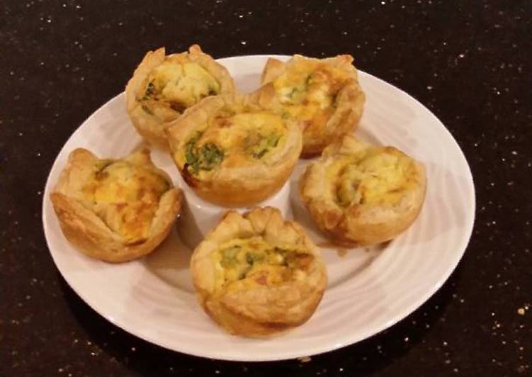 Step-by-Step Guide to Prepare Super Quick Individual Ham and Cheese Puff Pastry Quiche