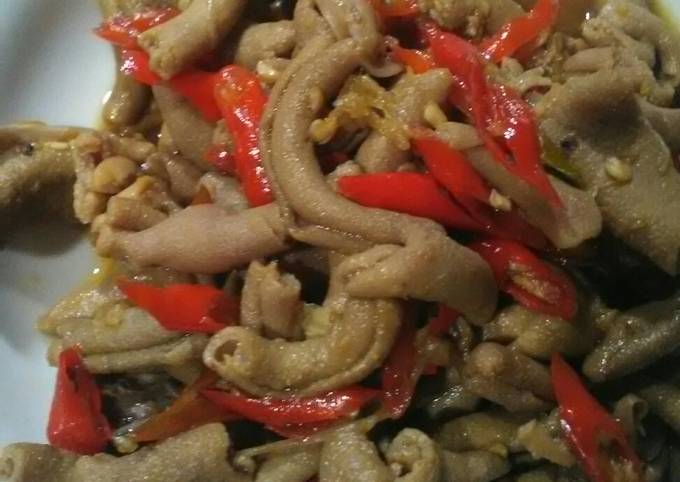 Resep Tumis usus ayam pedas manis, Lezat Sekali