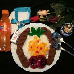 A picture of Iranian Chelo Kabab Koobideh or Jello Kabab Koobideh!? (fun with Jello).