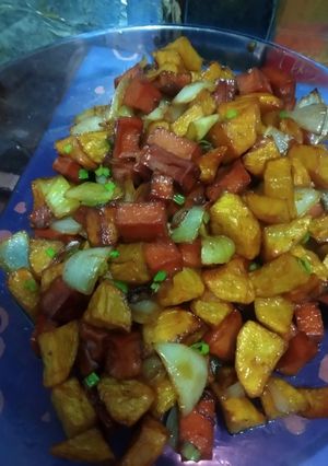 Foto resep Luncheon (maling) ayam masak kentang bombay kecap