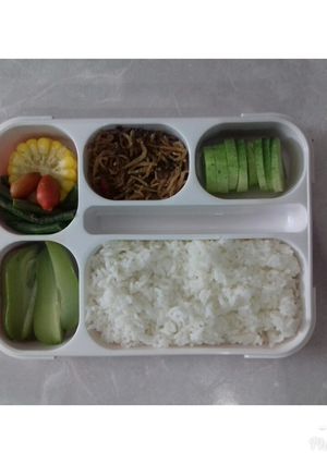 Foto resep Nasi, Teri crispy, Sayur Asem, Lalapan