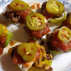 Cheesy Bell Pepper Nachos A picture of Cheesy Bell Pepper Nachos.