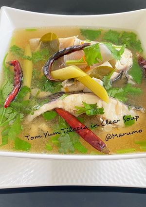 A picture of Tom Yum Tilapia in Clear Soup.