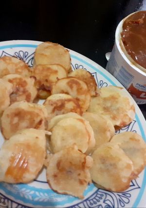 Una foto de Panqueques rellenos de banana