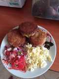 Deep fried stuffed bread #breakfastcontest#