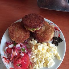 Deep fried stuffed bread #breakfastcontest# A picture of Deep fried stuffed bread #breakfastcontest#.