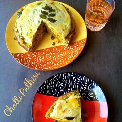 A picture of 'Chatti Pathiri' - Layered Pathiri - Indian Lasagna.