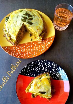 A picture of 'Chatti Pathiri' - Layered Pathiri - Indian Lasagna.