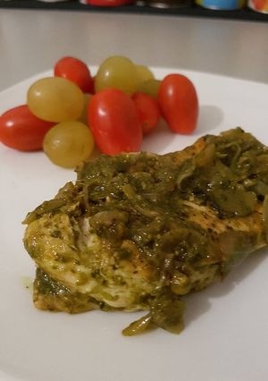 Una foto de Pavo al pesto