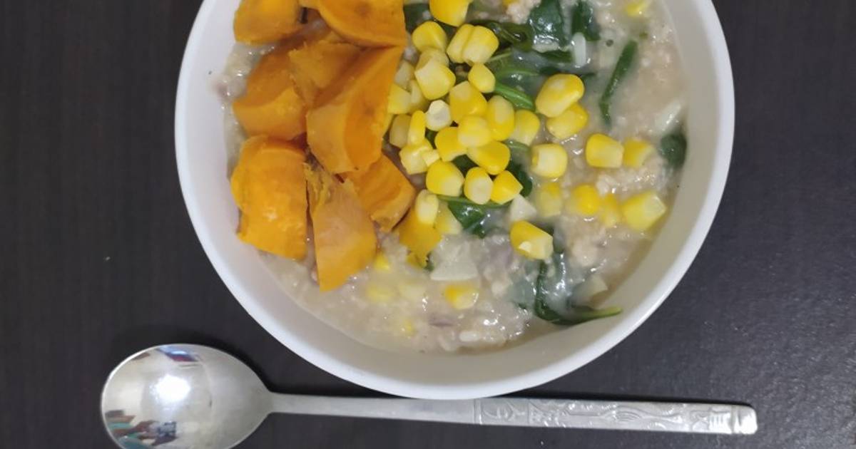 Resep Bubur Sehat Oatmeal Bayam Jagung Ubi Oleh Yosie Ardima Cookpad