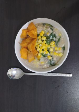 Foto resep Bubur Sehat Oatmeal Bayam+Jagung+Ubi