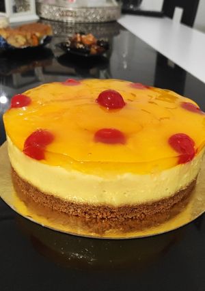 Une photo de Un dessert aux abricots genre cheesecake ♥️