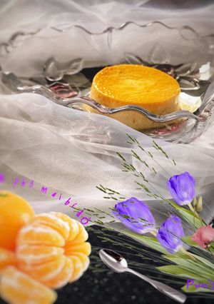 Hình của món Flan phô mai bí đỏ.