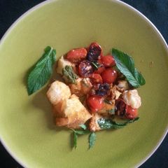 A picture of Atlantic Grouper and Grilled Tamatoes.