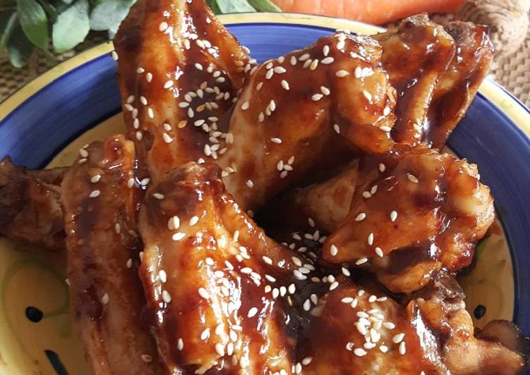 Bagaimana Membuat Chicken wings dengan homemade Teriyaki sauce, Menggugah Selera