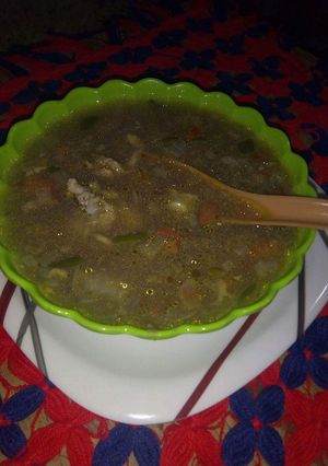 A picture of Veg with Chicken soup.