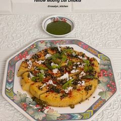 A picture of Yellow Moong Dal Dhokla.