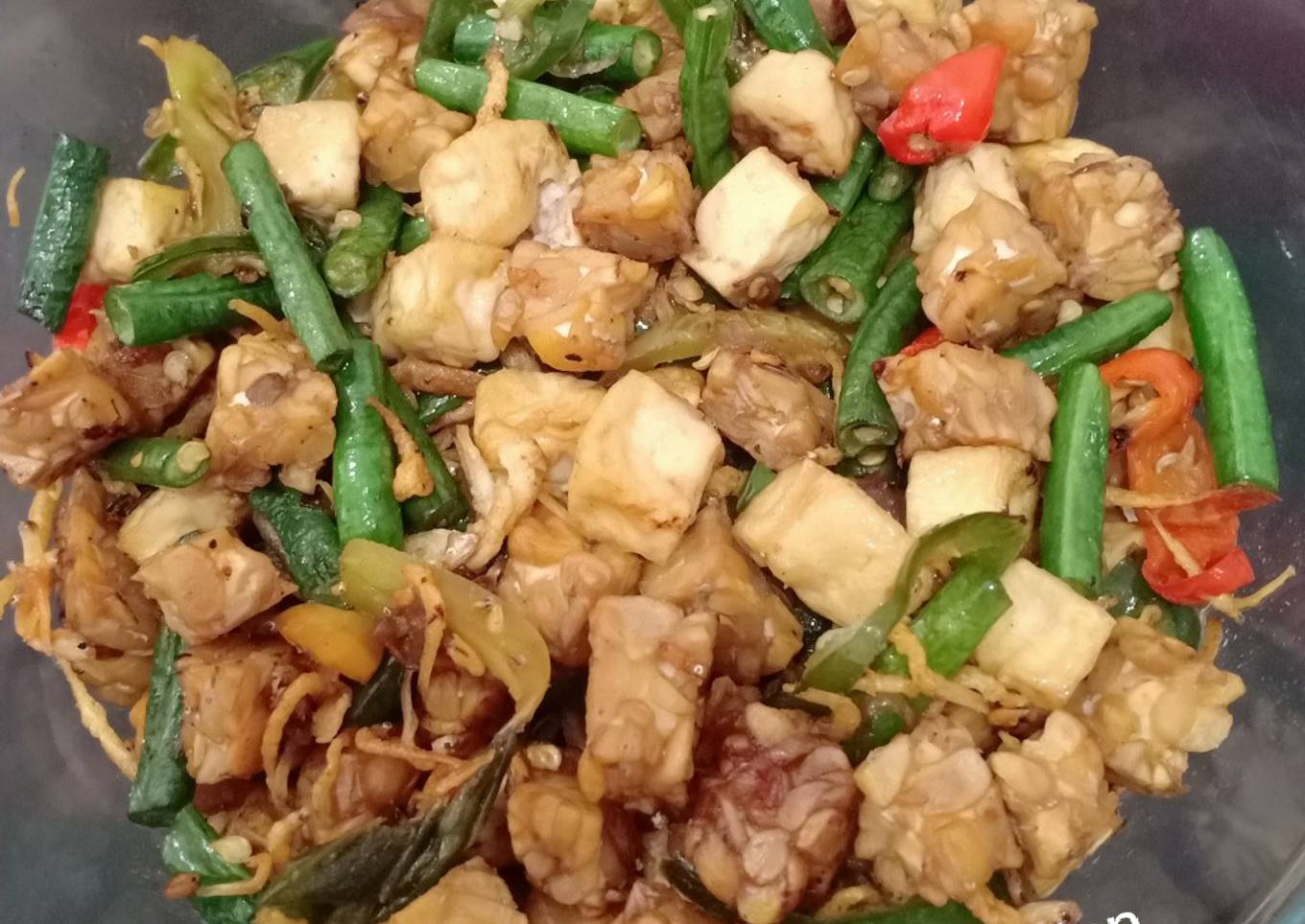 Tumis Tahu Tempe Teri Kacang Panjang