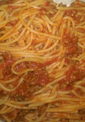 صورة لوصفة مكرونة أسباجتى باللحمة المفرومة 🍝