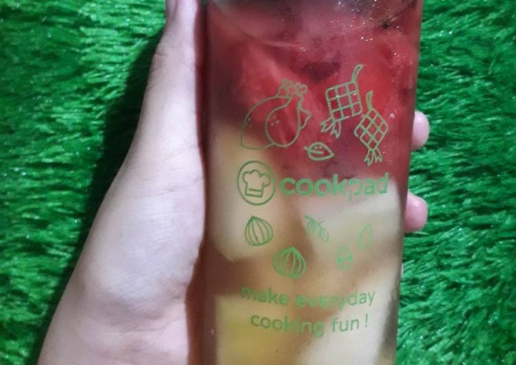 Cara membuat Infused water(melon,semangka)  yang Menggugah Selera