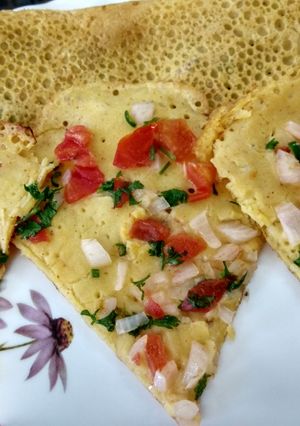 A picture of Egg less omelette.